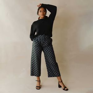 Audrey Wide Leg Pants, Slate Checkers | Albion Fit