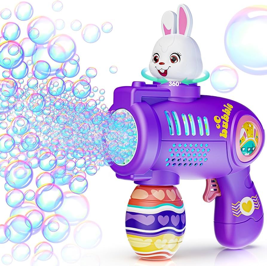 Easter Bunny Bubble Machine Gun for Toddlers 1-3, Easter Basket Stuffers for Kids Ages 3-8, Autom... | Amazon (US)