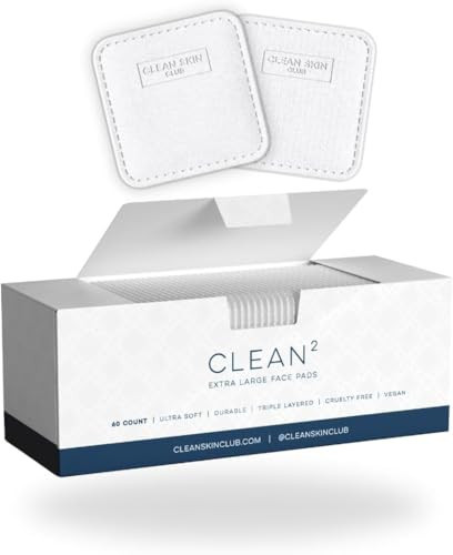 Clean Skin Club Clean² Pads 2.0 [New & Improved Edges] Guaranteed Not to Shed & Tear Face Pads, Unique Triple Layers, Textured & Ultra Soft Side, Organic Disposable Cotton, Pair with Makeup Remover | Amazon (US)