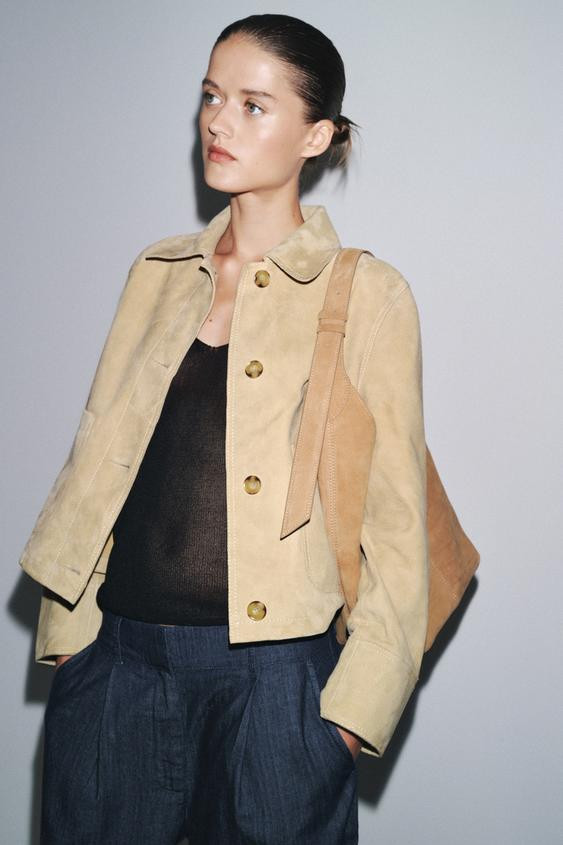 LEATHER MAXI BUCKET BAG WITH HANDLE DETAIL | Zara US