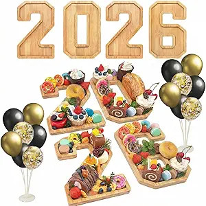 4PCS Wooden Graduation Decorations Number Charcuterie Board Box-(with 14 Balloons) 2026 Charcuter... | Amazon (US)