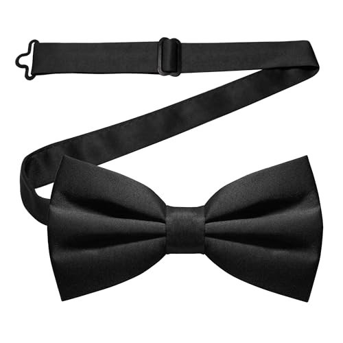JEMYGINS Black Pre-tied Bow Tie Adjustable Bowtie for Men(2) | Amazon (US)