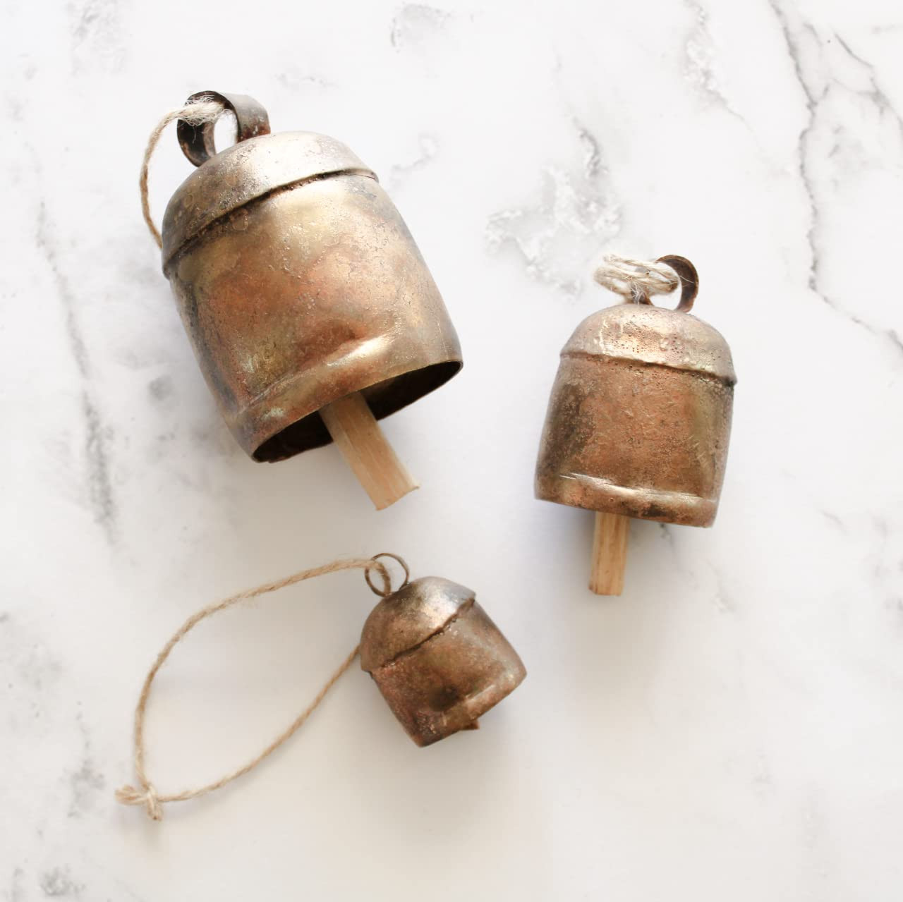 Rustic Brass Christmas Bells - Farmhouse Style - Shabby Chic - Set of 3 - Handmade | Amazon (CA)