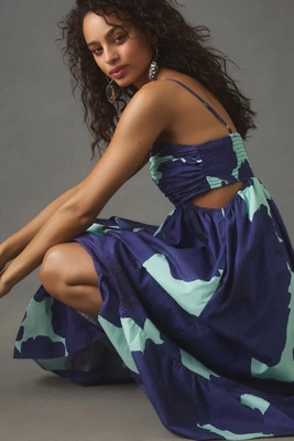 Hutch Sleeveless Cutout Babydoll Midi Dress | Anthropologie (US)
