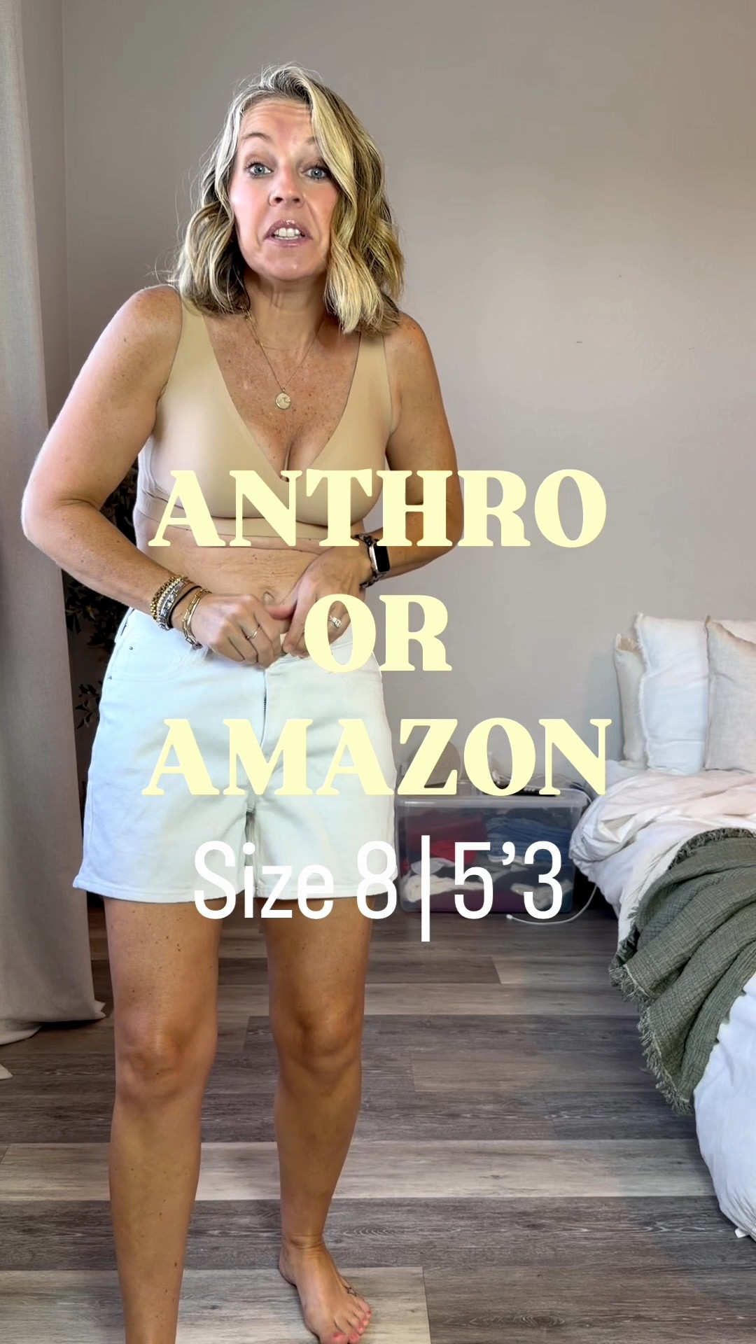 Anthro or Amazon? A  casual lunch outfit! 
Medium top that looks and feels like anthro. Lightweight and soft!! Shorts are an 8 and have stretch!

#LTKgrwm #LTKdayinmylife #LTKootd