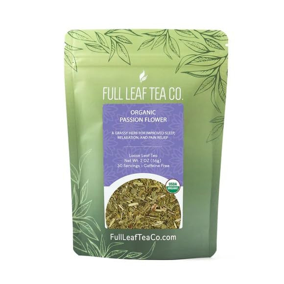 Organic Passion Flower Loose Leaf Tea - 2oz Bag (Approx. 30 Servings) | Full Leaf Tea Co. | Amazon (US)