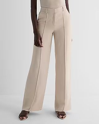 Editor High Waisted Linen-Blend Pintuck Trouser Pant | Express