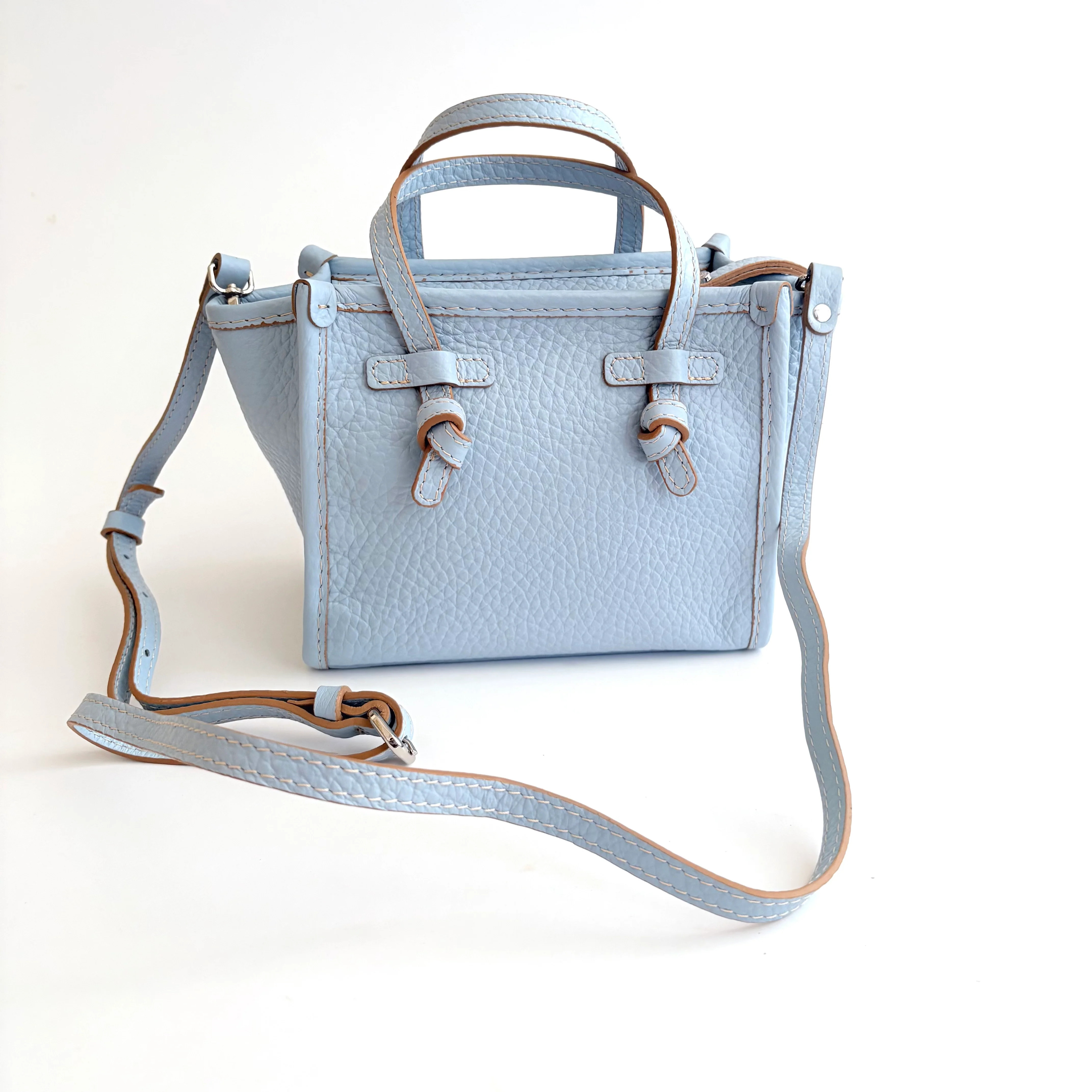 Marcella Italian Leather Tote - Light Blue | Colores Collective