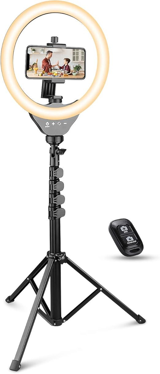 UBeesize 10’’ Ring Light with Tripod, Selfie Ring Light with 62’’ Tripod Stand, Light Rin... | Amazon (US)