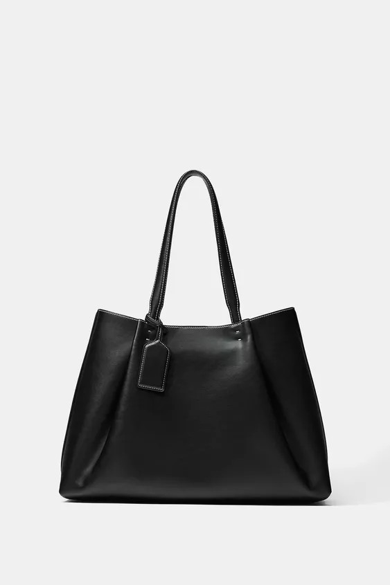 PINCH PLEAT TOTE BAG | Zara Canada