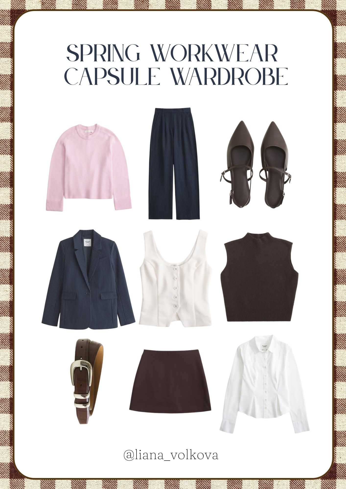 Spring workwear capsule wardrobe 🌷

Sharing a simple business casual capsule made with classic Abercrombie staples that can mix and match into multiple outfits. Perfect if you want an easy minimal office wardrobe this spring.

These pieces create polished, effortless outfits for work without overthinking what to wear every morning.

Capsule includes:
• tailored blazer
• pinstripe trousers
• button down shirt
• knit vest
• sweater
• mini skirt
• mary jane flats
• classic leather belt


@abercrombie 

spring workwear capsule, office capsule wardrobe, business casual outfits, spring office outfits, minimal work wardrobe, work outfit ideas for women, neutral work outfits, capsule wardrobe outfits, Abercrombie workwear, classic wardrobe staples


#LTKWorkwear #LTKSpringSale #LTKootd
