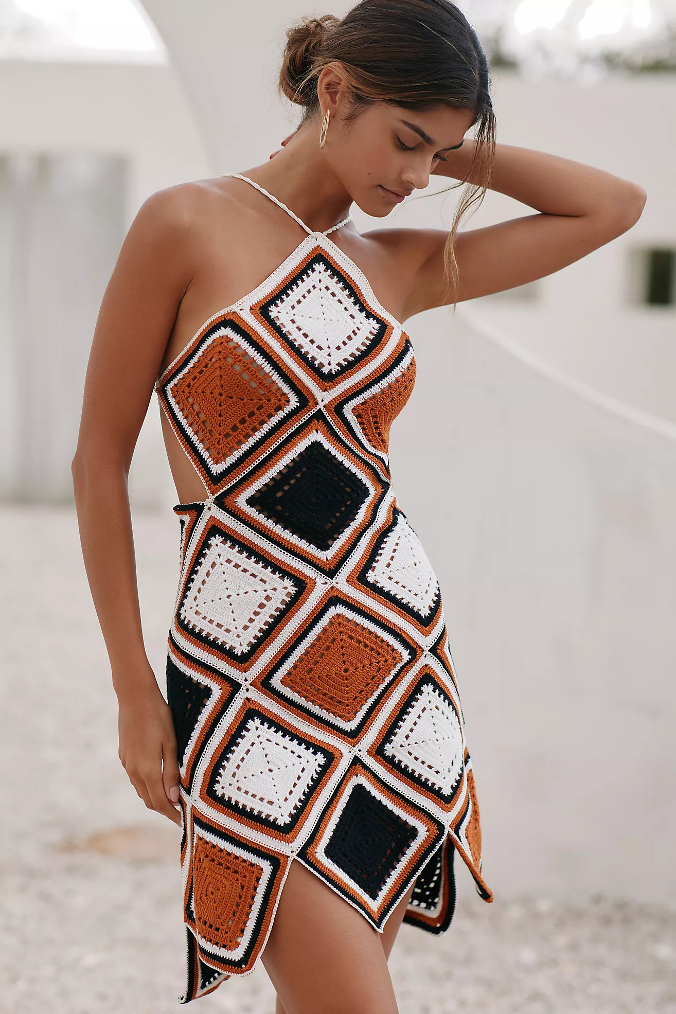 My Beachy Side Crochet Tie Mini Dress | Anthropologie (US)