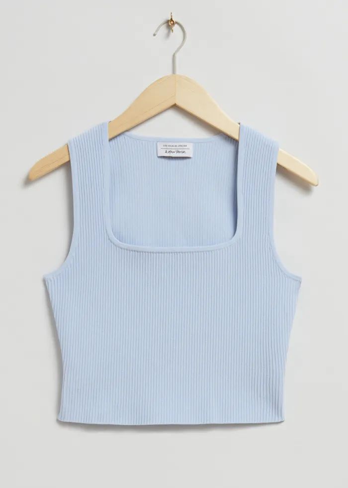 Fitted Square-Neck Ribbed Top | & Other Stories US