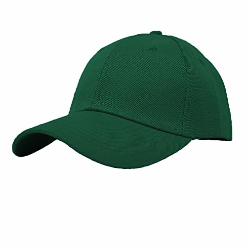 Glory Max Plain Baseball Cap Hook & Loop Strap Adjustable Solid Blank Curved Visor Hat (Hunter Green) | Amazon (US)