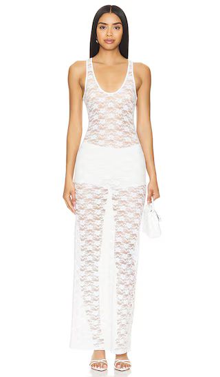 Alexa Sheer Maxi Dress in White | Revolve Clothing (Global)