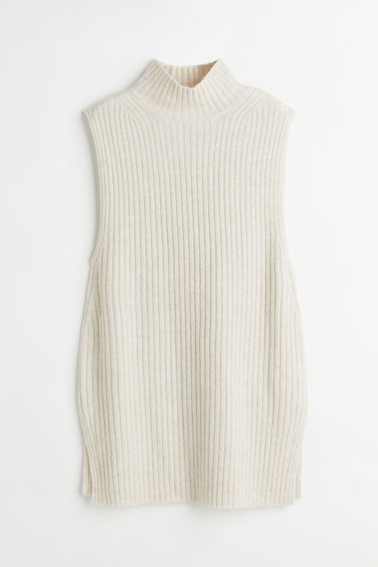 H & M - MAMA Turtleneck Sweater Vest - Brown | H&M (US + CA)