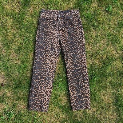 Zara TRF Womens Jeans Leopard Print High Rise Skinny Denim 00 04 cheetah animal  | eBay | eBay UK