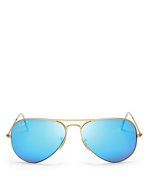 Ray-Ban Polarized Mirrored Aviator Sunglasses | Bloomingdale's (US)
