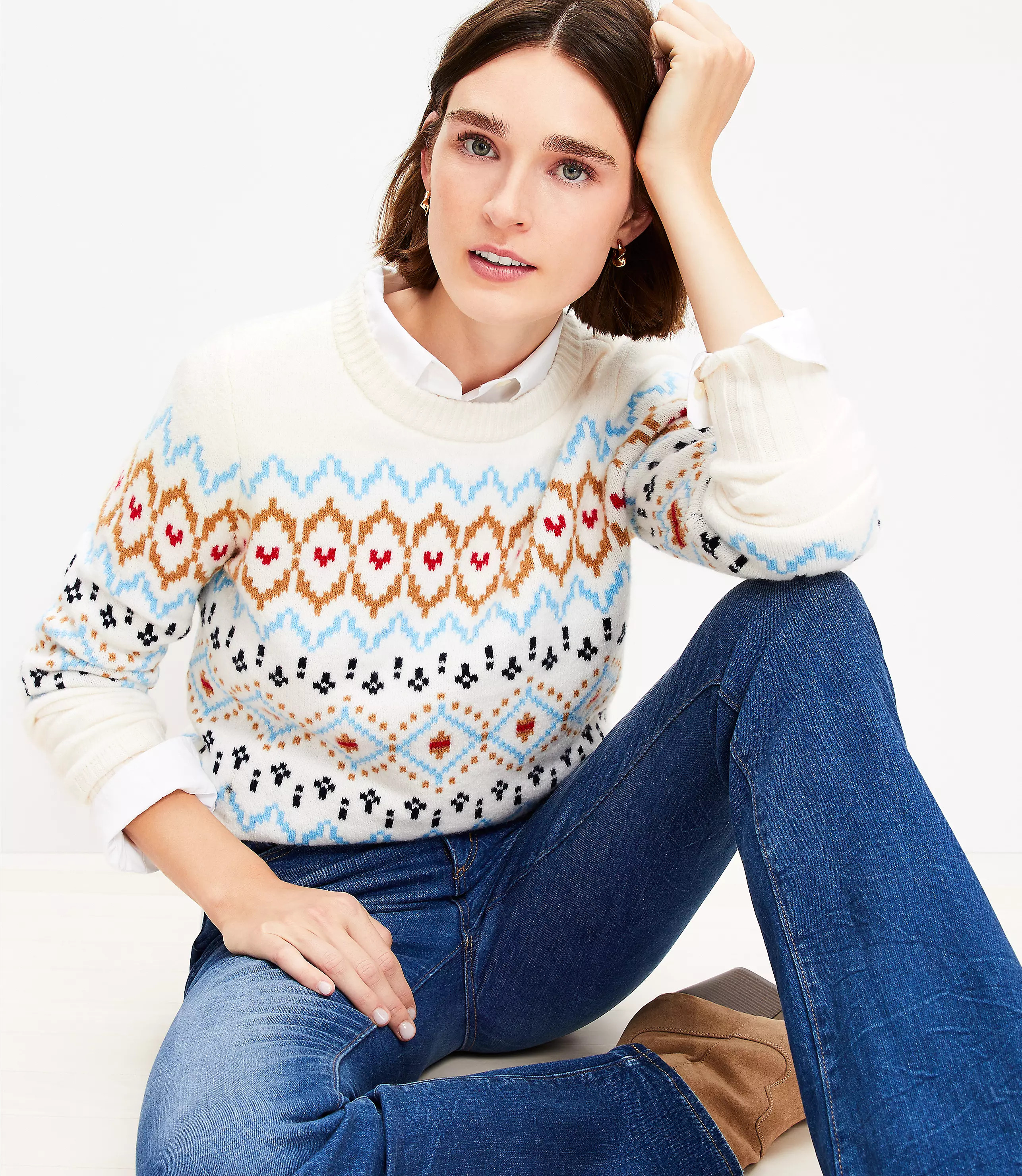 Mixed Fair Isle Sweater | LOFT