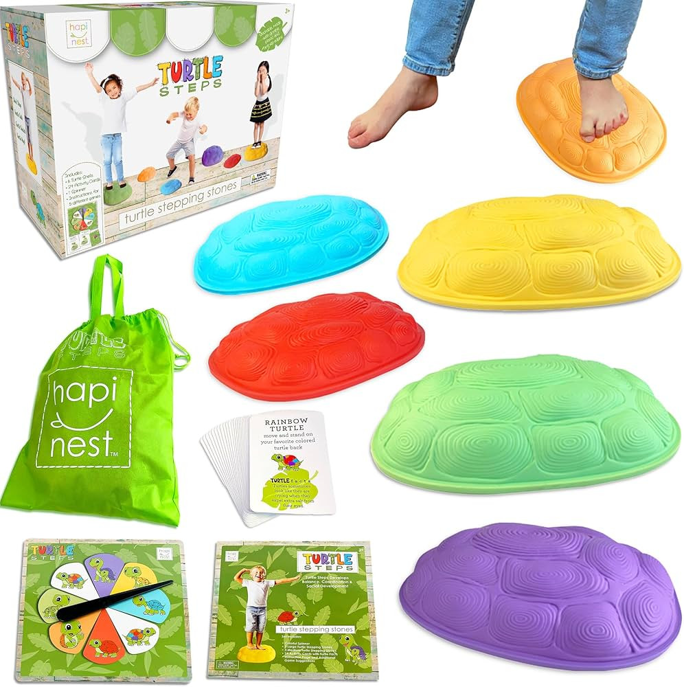 Hapinest Turtle Steps Balance Stepping Stones Obstacle Course Coordination Game for Kids and Fami... | Amazon (US)