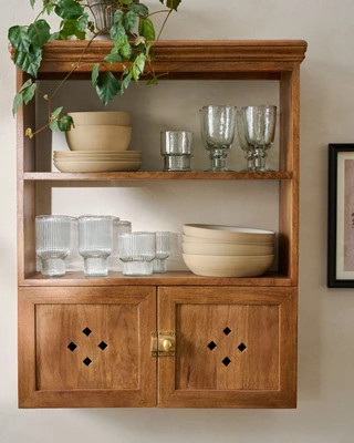 Magnolia Vaughn Antiqued Wood Shelf with Doors - Vaughn Antiqued Wood Shelf with Doors | Shop.app