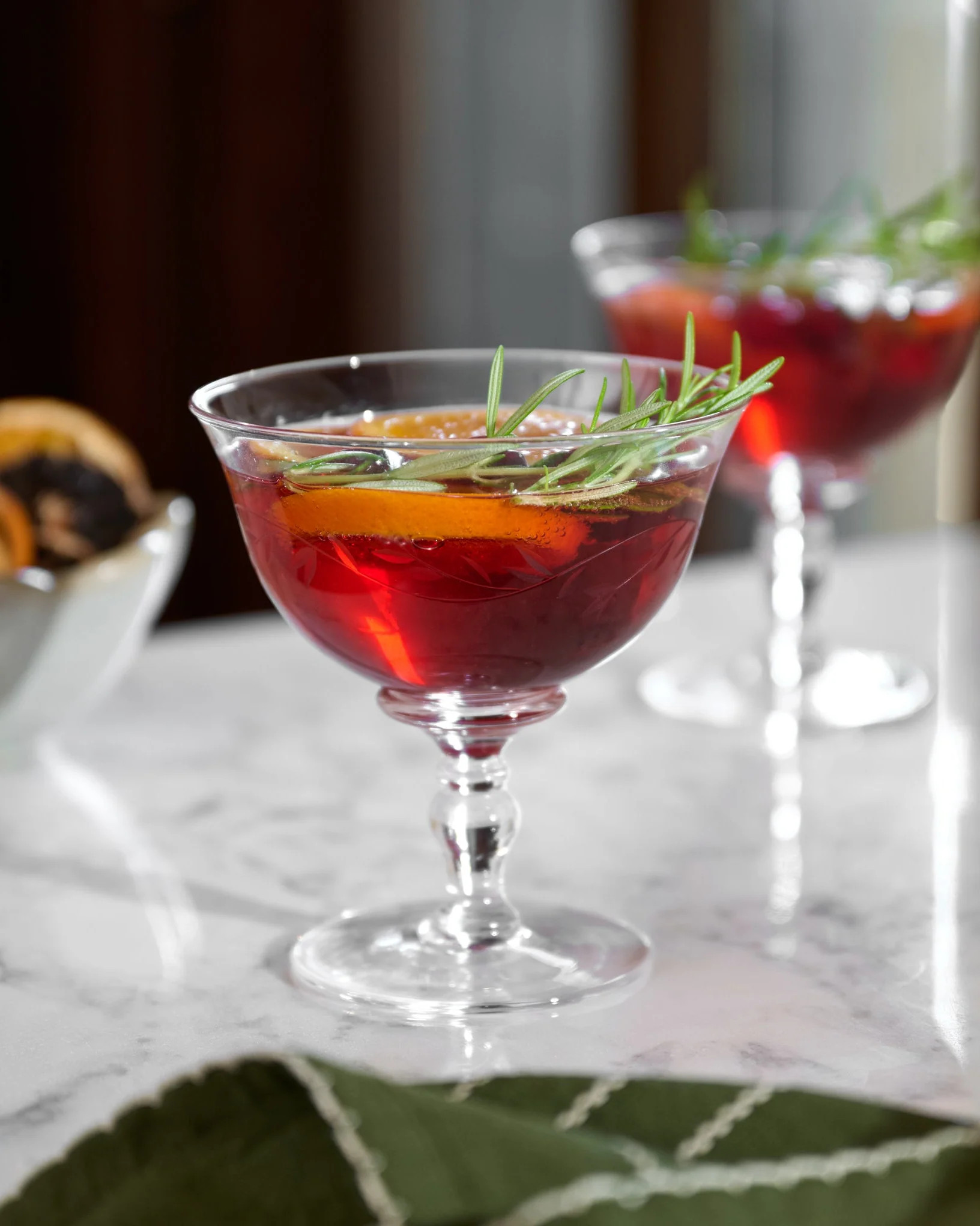 Vintage-Inspired Etched Glass Coupe | Magnolia