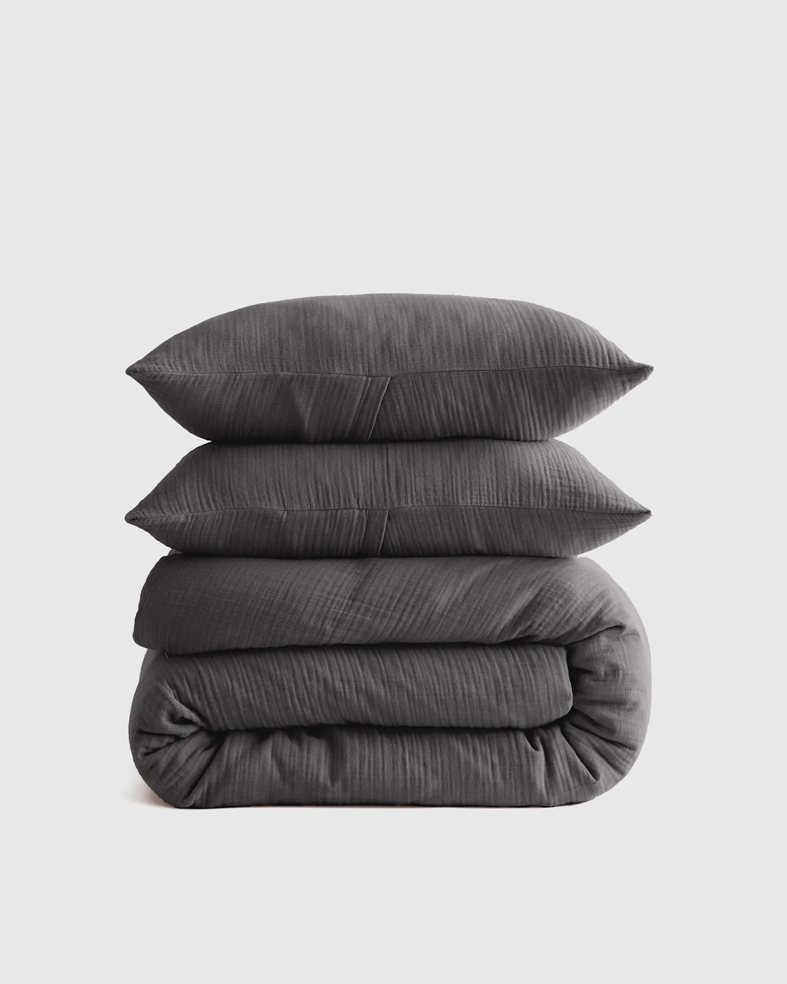 Organic Airy Gauze Duvet Cover Set in Charcoal | Quince