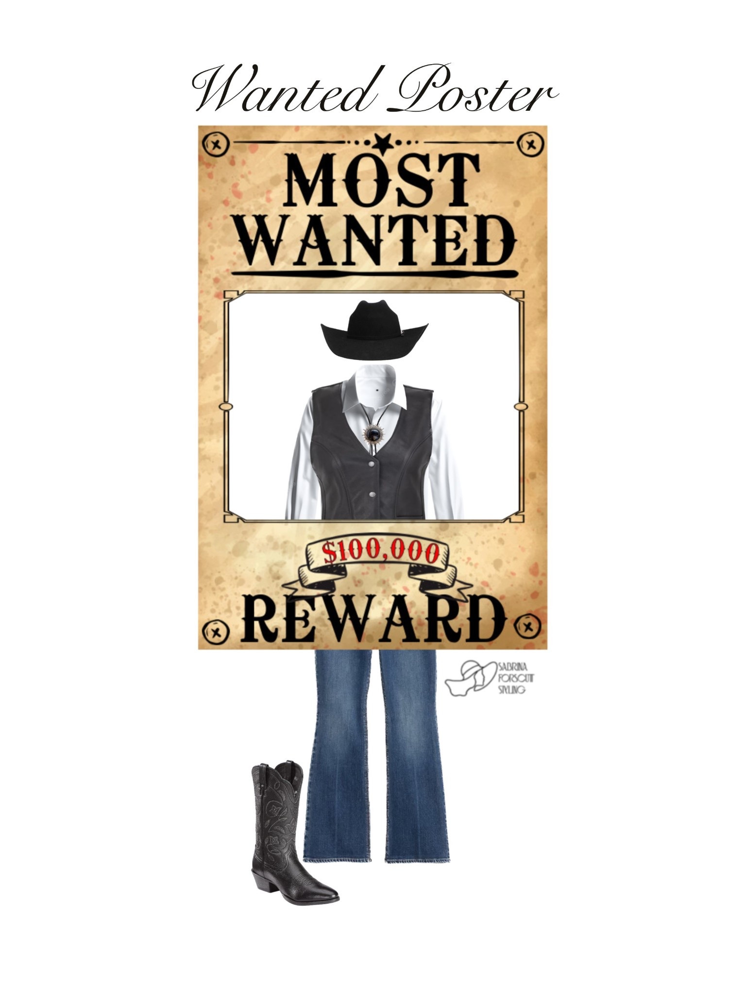 Day 14/31 Halloween Costume Ideas: Wanted Poster!! A fun twist on a western Halloween costume!! Plus a super easy DIY   

#LTKStyleTip #LTKPlusSize #LTKHalloween
