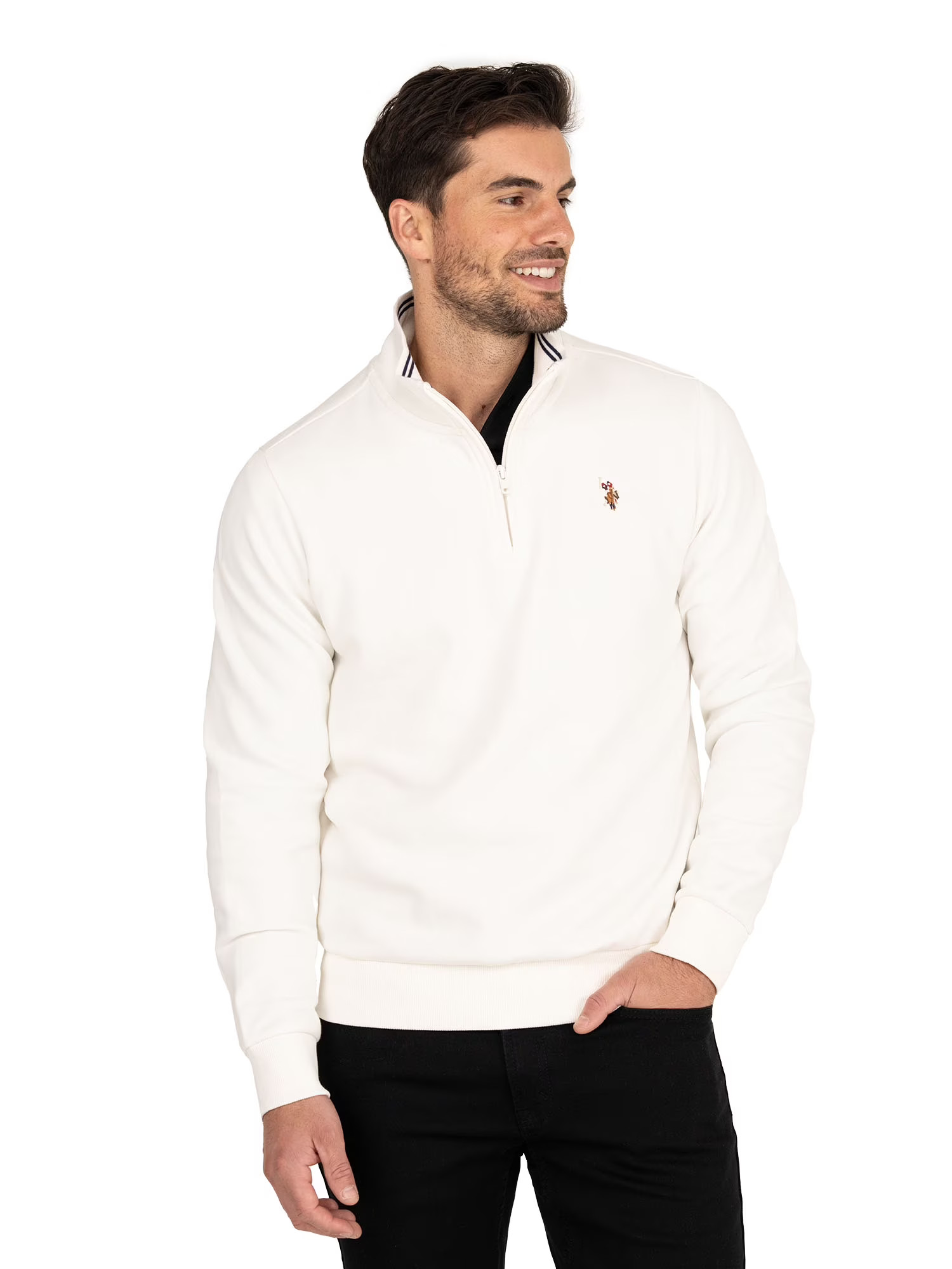 U.S. Polo Assn. Men s Fleece Quarter Zip Pullover | Walmart (US)