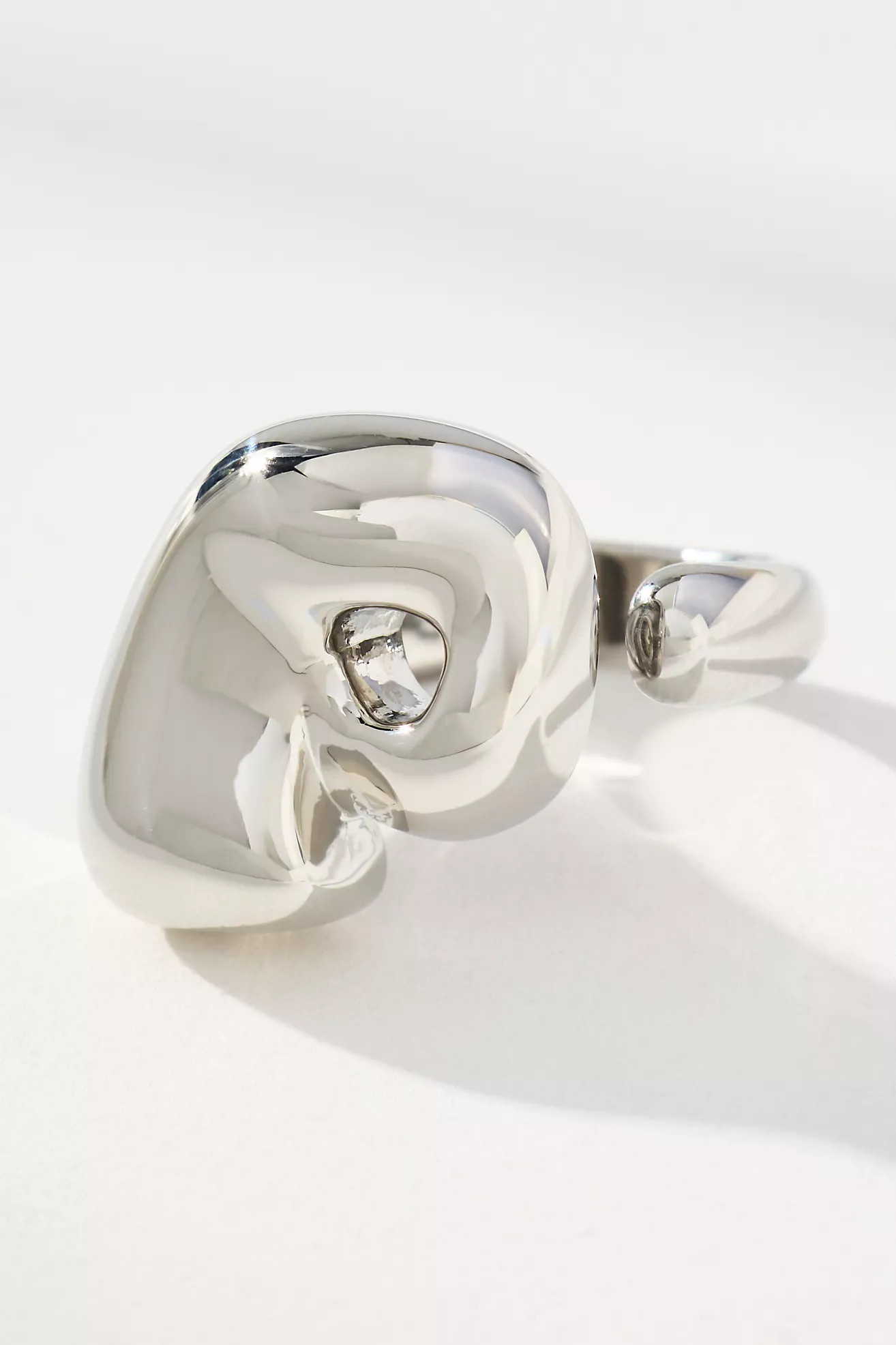 Silver Bubble Letter Monogram Ring | Anthropologie (US)