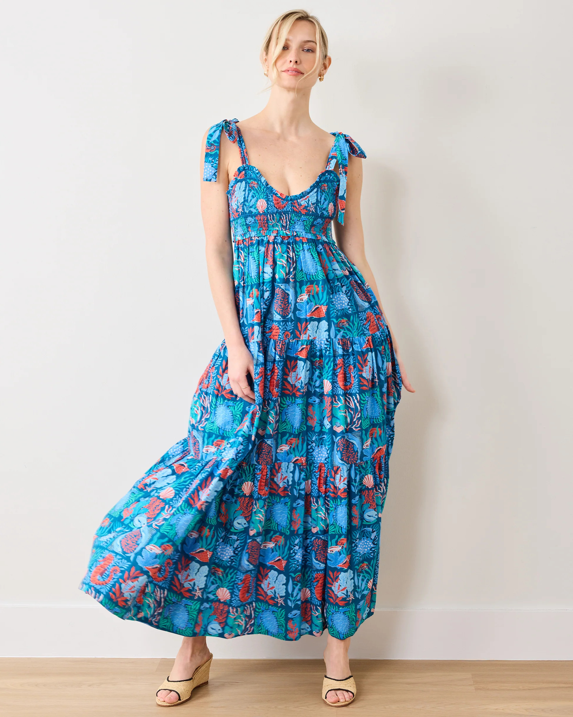 Stained Glass Sea - Siren Dress - Cloud | Printfresh