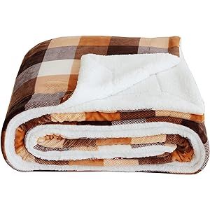 SOCHOW Buffalo Plaid Sherpa Fleece Throw Blanket, Double-Sided Checkered Super Soft Luxurious Bed... | Amazon (US)