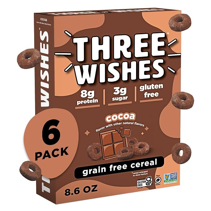 Three Wishes Grain-Free Protein Breakfast Cereal, 8g Protein and 3g Fiber - Healthy, Low-Sugar Br... | Amazon (US)
