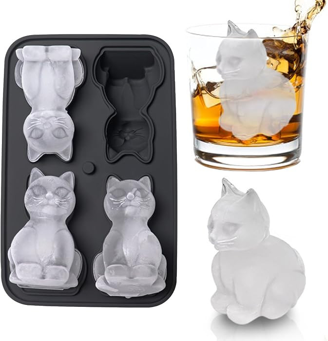 3D Cat Ice Cube Mold, Admaison Ice Cube Tray with Funnel with Funnel for Cocktails, Bourbon,Brand... | Amazon (US)