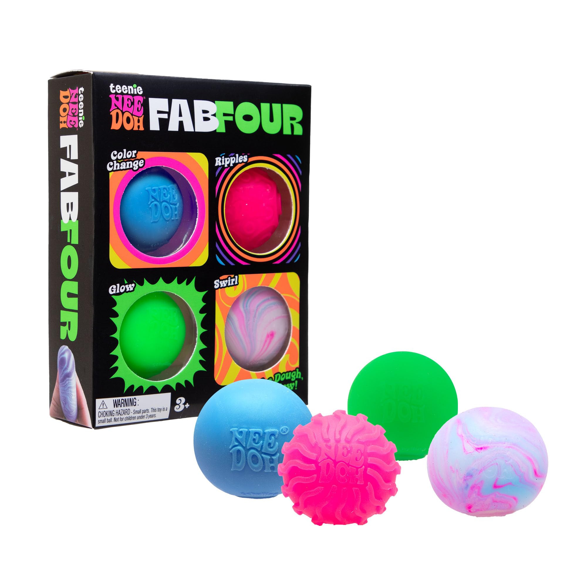 Schylling NeeDoh Teenie Fab Four Needoh 4 Pack - Sensory Squeeze Toy - 1.5" in Diameter - Colors ... | Amazon (US)