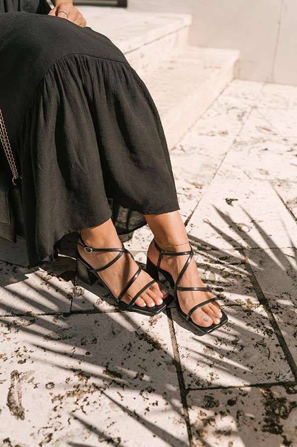 Black Strappy Heeled Sandals | Magnolia Boutique
