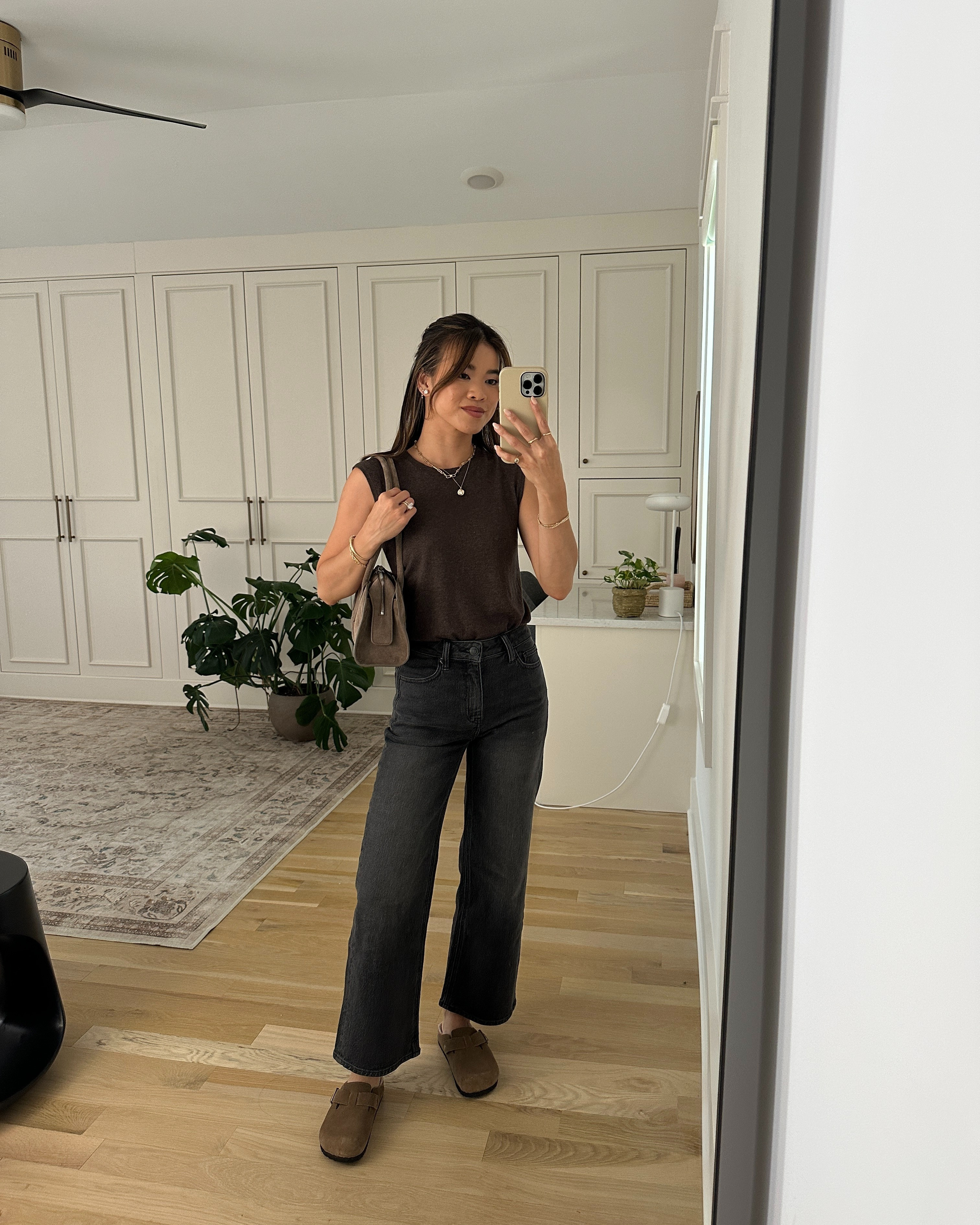 I love these @Quince jeans! They are perfect for petite heights like me (I’m 5’2).

Sizing info:
-Quince Lightweight Cotton Cashmere Sweater Tank (Size XS in Mocha Heather) 
-Quince Bella Stretch Wide Leg Jeans (Size 24 Short in Black)

petite fashion, get dressed with me, outfit inspiration, ootd, nashville outfit, Nashville influencer, petite style, vacation style, casual outfits, mom style, petite pants, fall outfits, fall outfit info, fall pants, fall outfit idea, fall top, fall sweater, fall shoes, quince, summer top, fall sweater tank, jeans, petite jeans, black jeans, black denim, quince jeans, wide leg jeans

#LTKootd #LTKSeasonal #LTKPetite