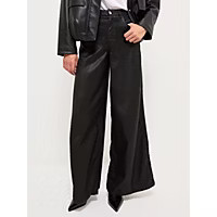 Black Coated Wide Leg Full Length Leg Jeans | George at ASDA