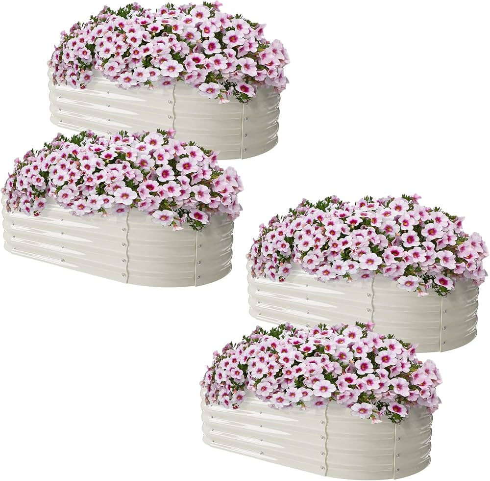 Sundale Outdoor 4 Pack Galvanized Raised Garden Bed Kit, 4x2x1ft Planter Raised Garden Boxes Outd... | Amazon (US)