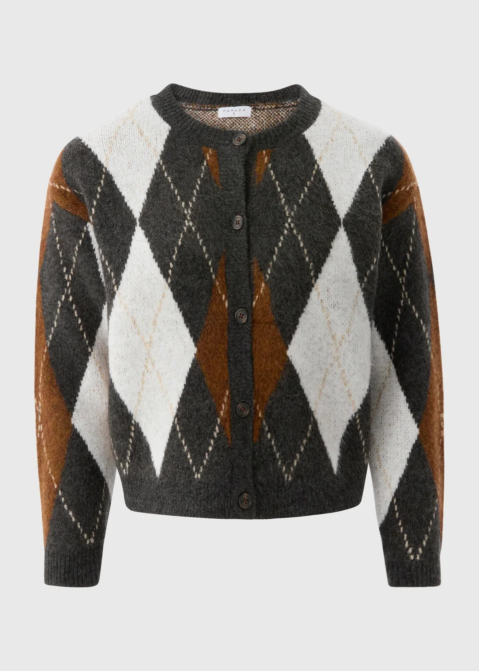 Brown Argyle Pattern Cardigan - Extra Large | Matalan (UK)