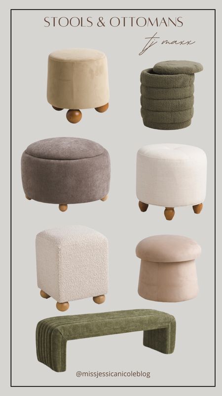 Tj maxx stools and ottoman’s, upholstered bench, home decor, affordable home finds, living room accent furniture 

#LTKhome #LTKfindsunder50 #LTKfindsunder100