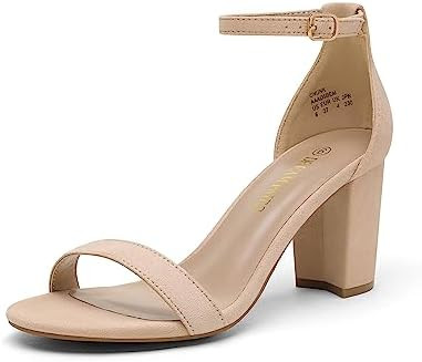 DREAM PAIRS Women's Chunk Low Heel Pump Sandals | Amazon (US)