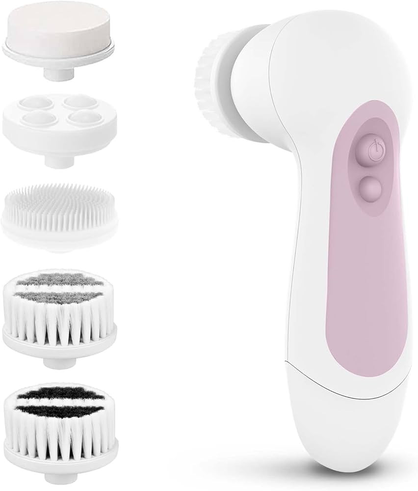 Waterproof Facial Cleansing Spin Brush Set with 5 Exfoliating Brush Heads - Electric Face Scrubbe... | Amazon (US)