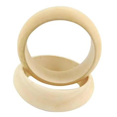 2Pcs Natural Wood Wooden Bangle Unfinished Bracelet Making Craft | Walmart (US)