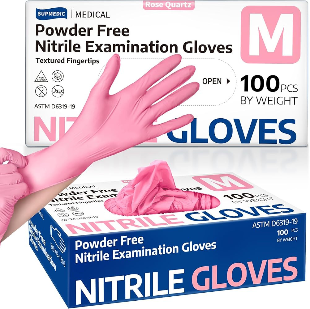 Medical Nitrile Exam Gloves, 3.5 mil Powder-Free Food-Safe Disposable Glove for Cooking Cleaning ... | Amazon (US)
