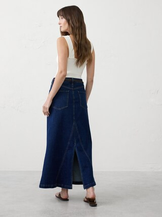 Denim Split-Back Maxi Skirt | Banana Republic Factory