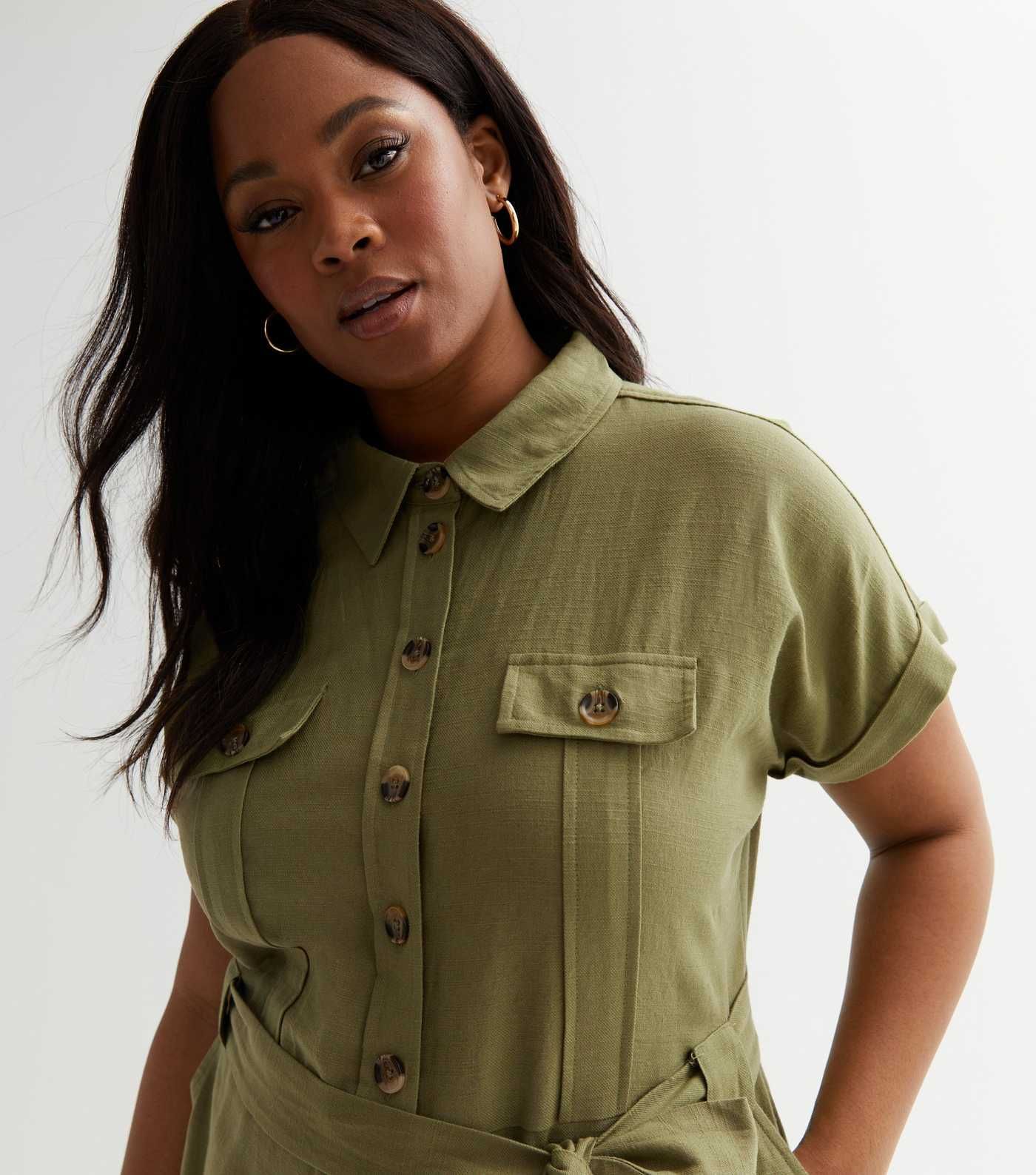 Curves Khaki Utility Wide Leg Jumpsuit
						
						Add to Saved Items
						Remove from Saved It... | New Look (UK)