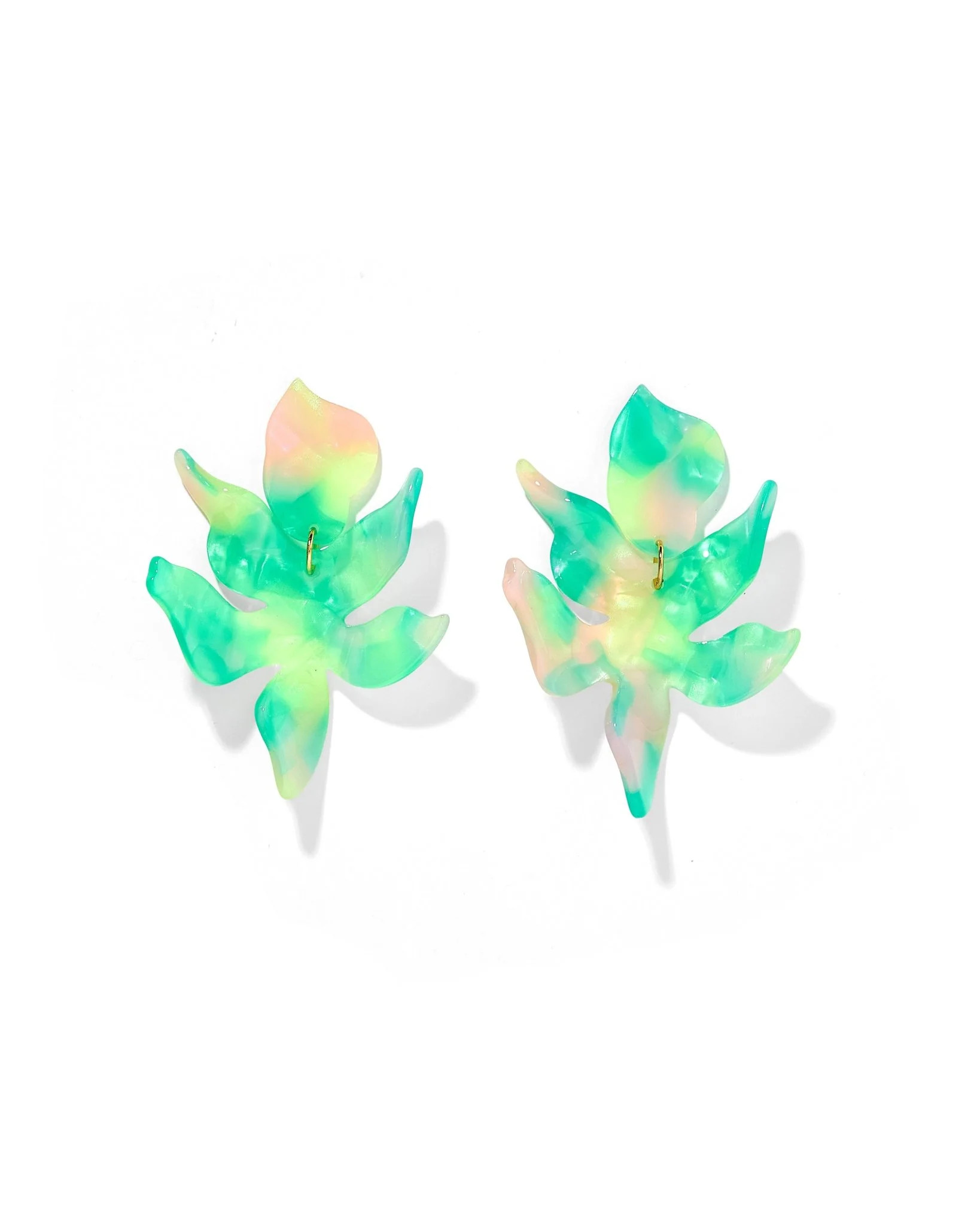 Flora Statement Earrings - Teal Seaglass | LINNY CO LLC