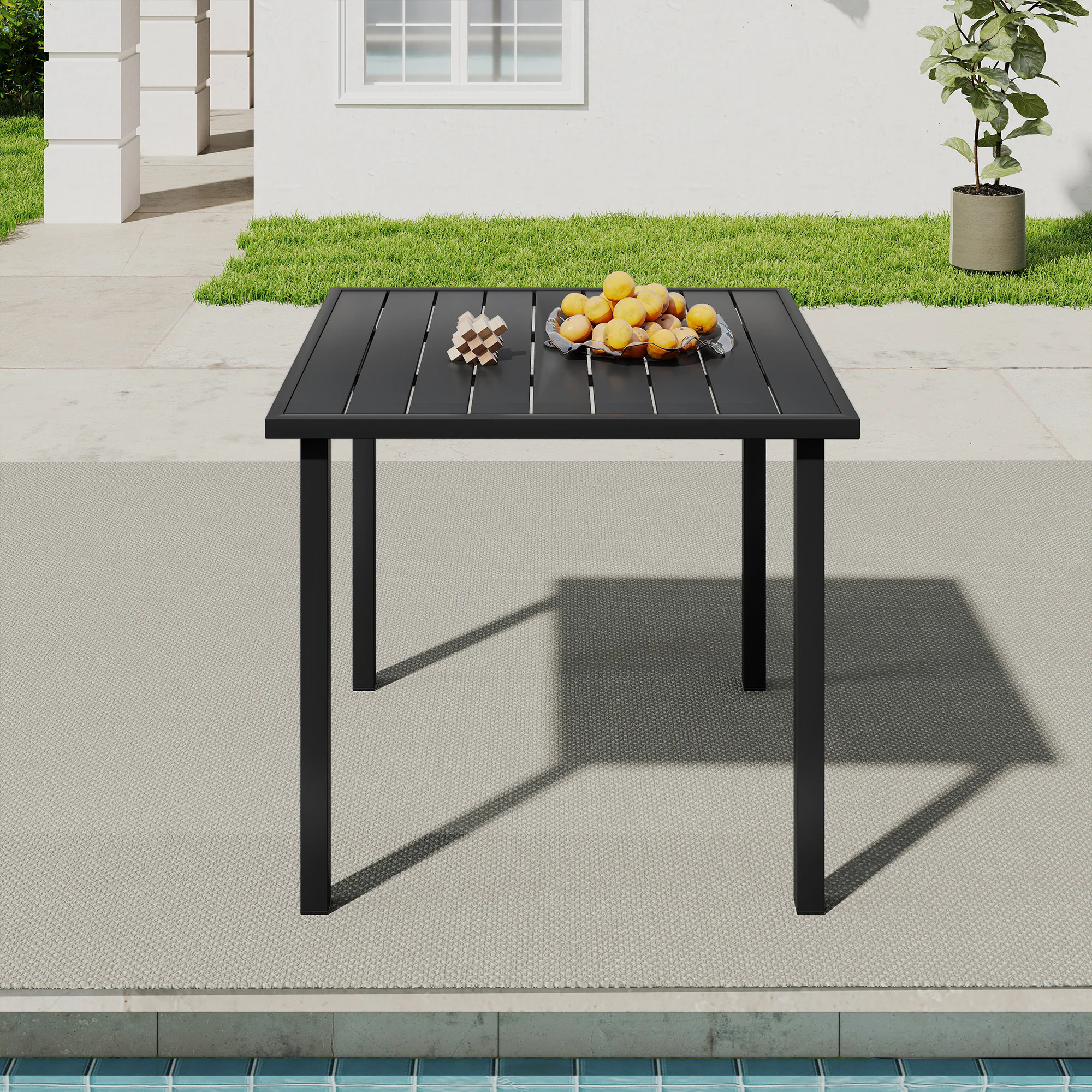 Lowe's ZestVersa Square Outdoor Dining Table 33.5-in W x 33.5-in L with Umbrella Hole Large | EL-VCZS1-5-H-Z4-WL3 | Lowe's
