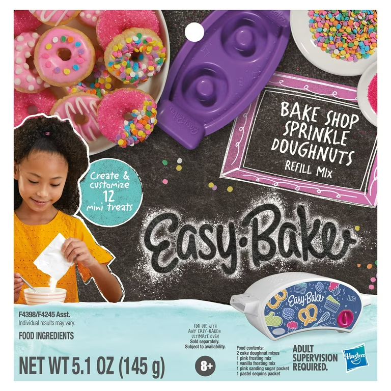 Easy-Bake Oven Mixes, Bake Shop Sprinkle Doughnuts Refill Mix, Ultimate Easy-Bake Oven | Walmart (US)